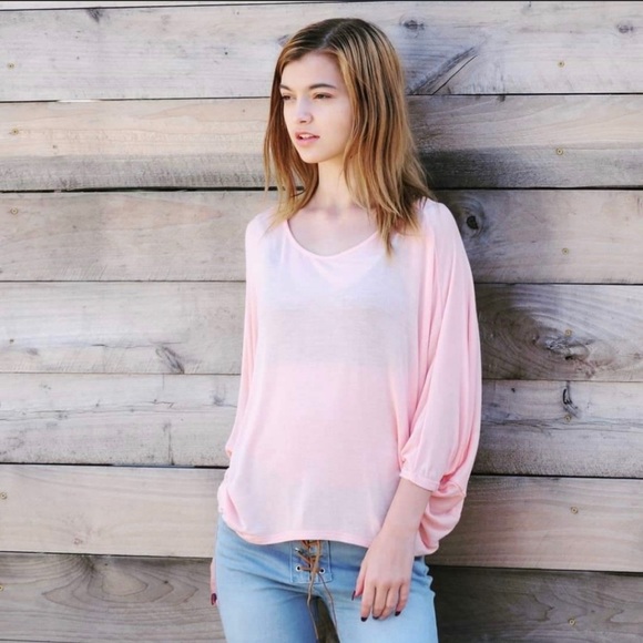 Pink Open Back Dolman Top! - Picture 3 of 5